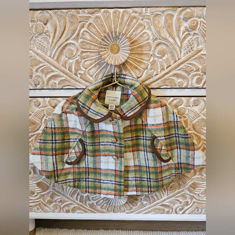 Janie And Jack Plaid Cape/ Poncho 6-12 Months